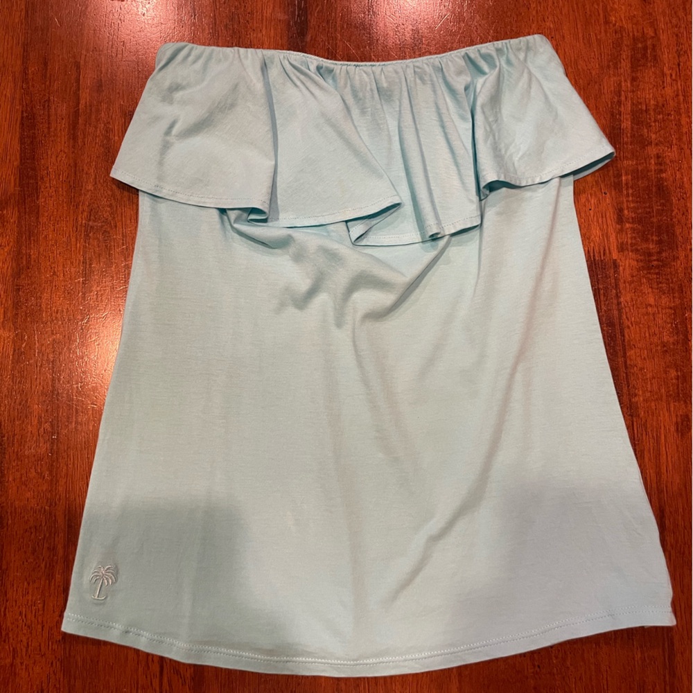 Lilly Pulitzer Aqua Strapless Blouse